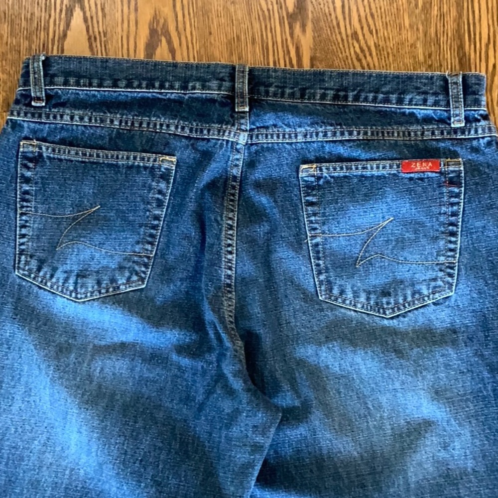 Zena High-Waisted Women's Denim Blue Jeans Button Front Size 16 36 x 31 Vintage - Picture 7 of 9